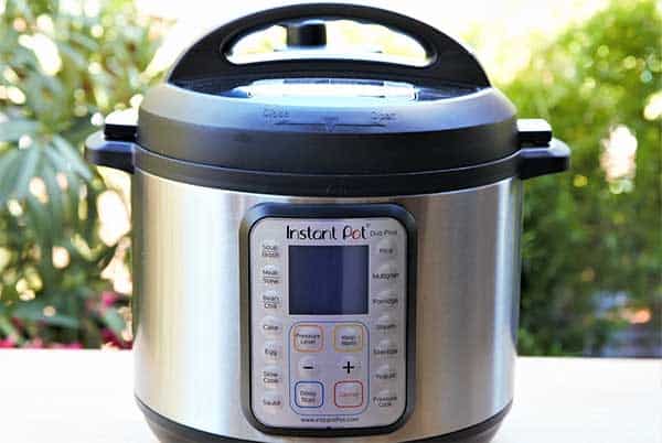 Instant pot on a surface outside